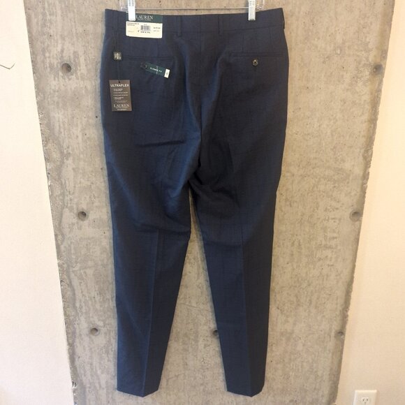 NWT Lauren Ralph Lauren Mens 34x34 Blue Wool Dress Pants Slacks Ultraflex $175 - Picture 2 of 9